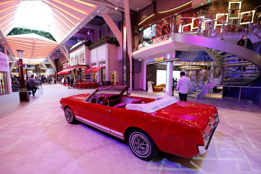 The Wonder of the Seas docks in Malaga, its first port of call in Spain.
