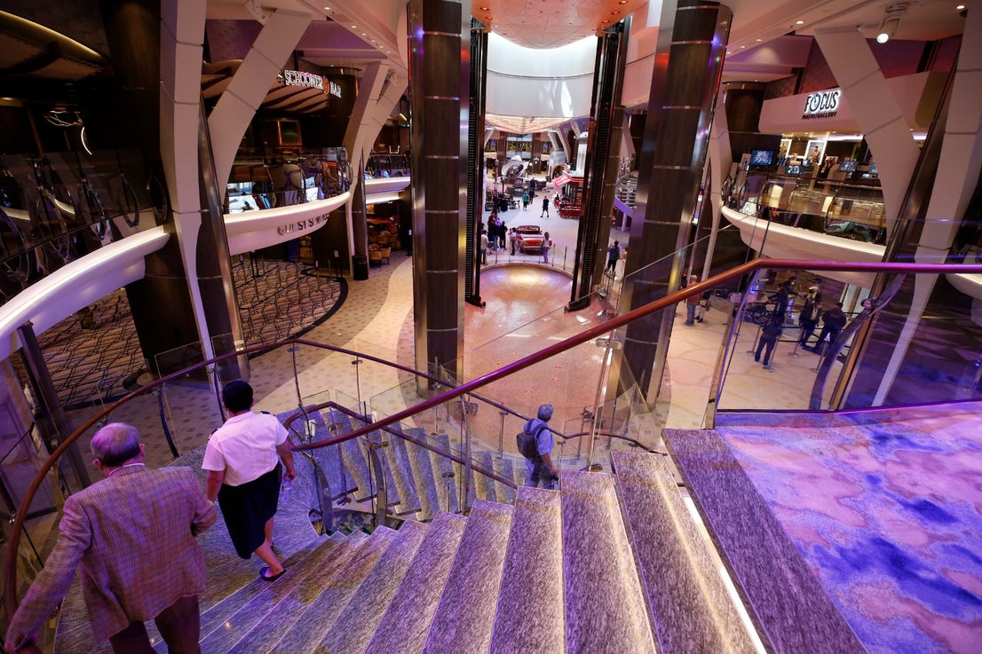 The Wonder of the Seas docks in Malaga, its first port of call in Spain.
