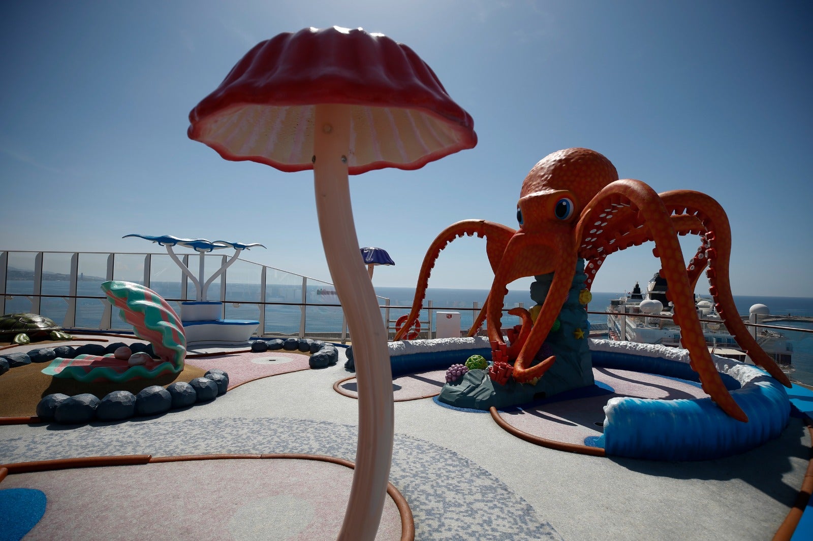 The Wonder of the Seas docks in Malaga, its first port of call in Spain.