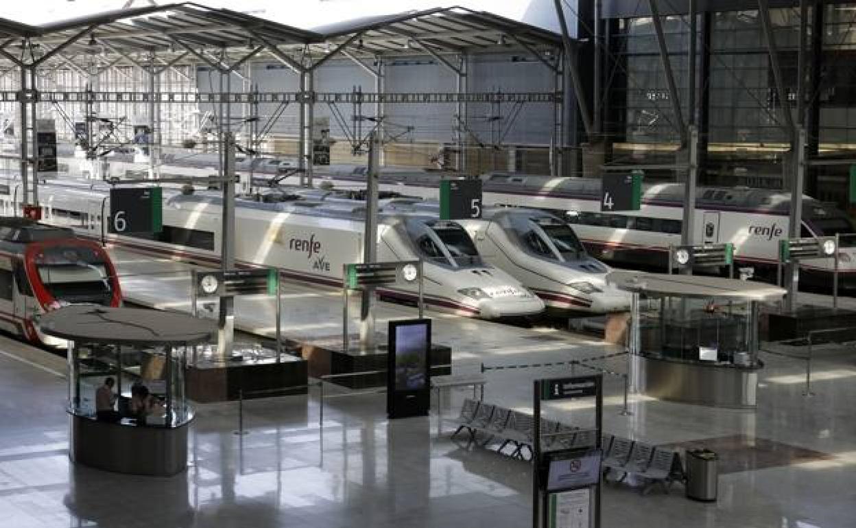 AVE trains at Malaga's María Zambrano station 