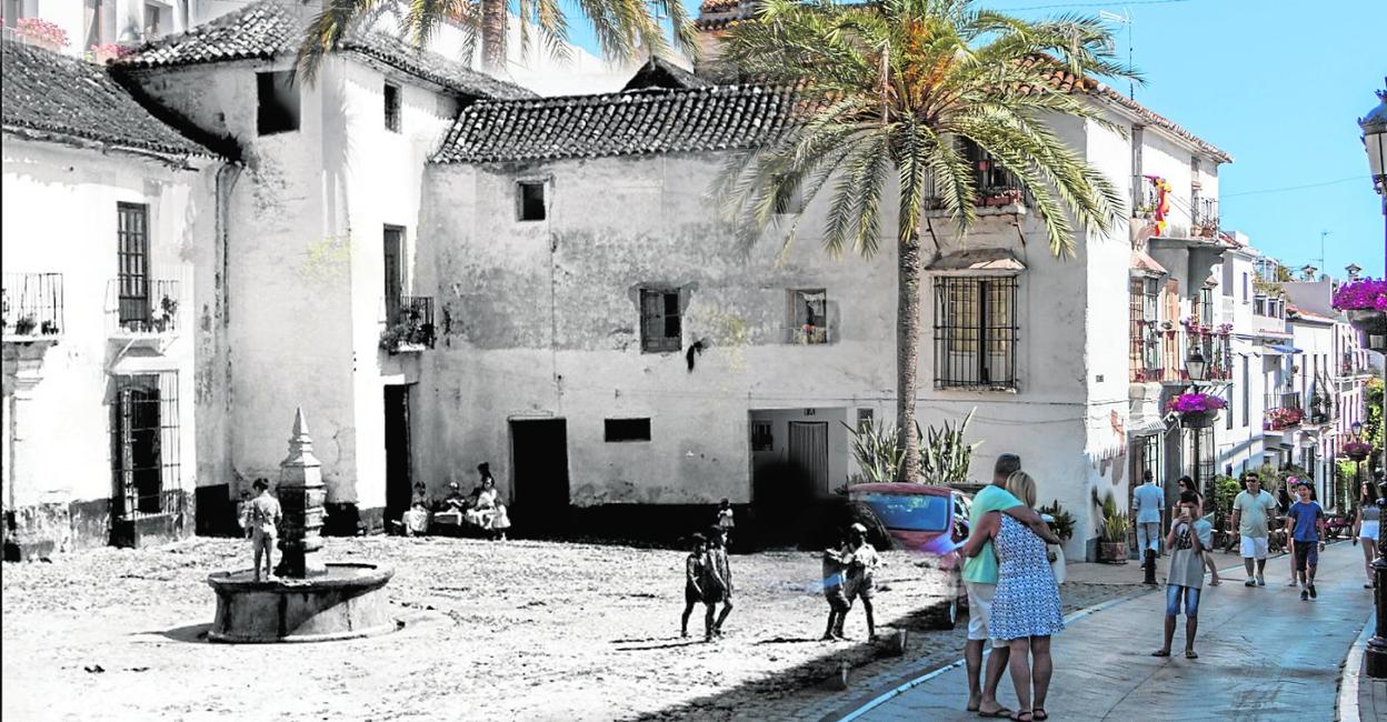 Plaza del Santo Cristo, 1959 and 2019. A picture of the square which nowadays is very popular with tourists. 