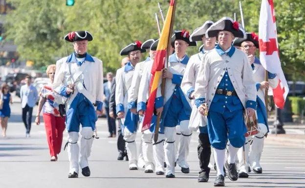 A parade in period costume to mark the annivesary 