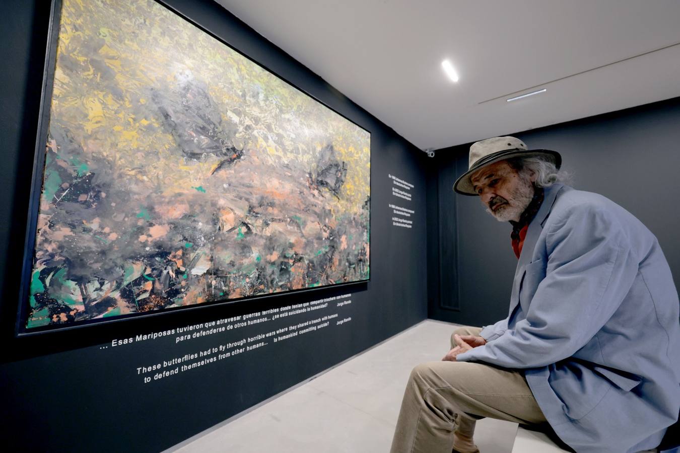 The artist from Malaga confronts his youthful work with his latest creation, a lament for humanity.