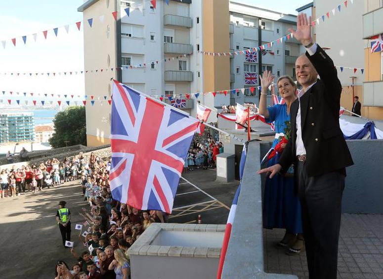 The Earl and Countess of Wessex during their second royal visit to the Rock
