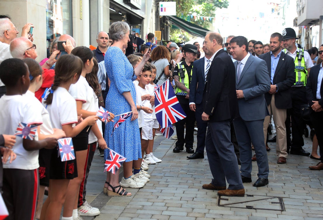 The Earl and Countess of Wessex during their second royal visit to the Rock