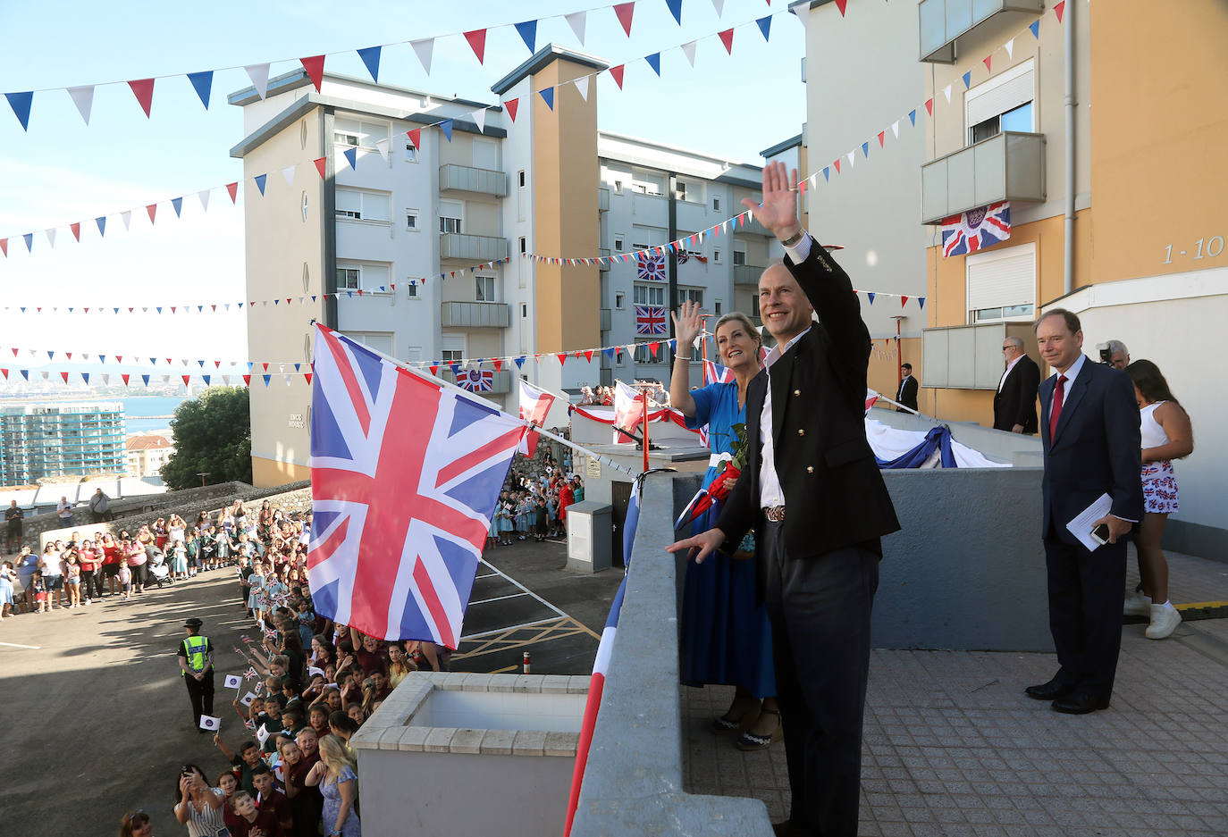 The Earl and Countess of Wessex during their second royal visit to the Rock