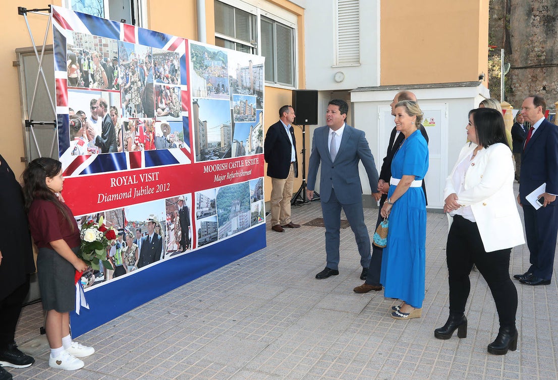 The Earl and Countess of Wessex during their second royal visit to the Rock