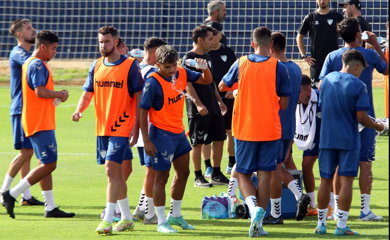 Malaga players on the first day of pre-season. 
