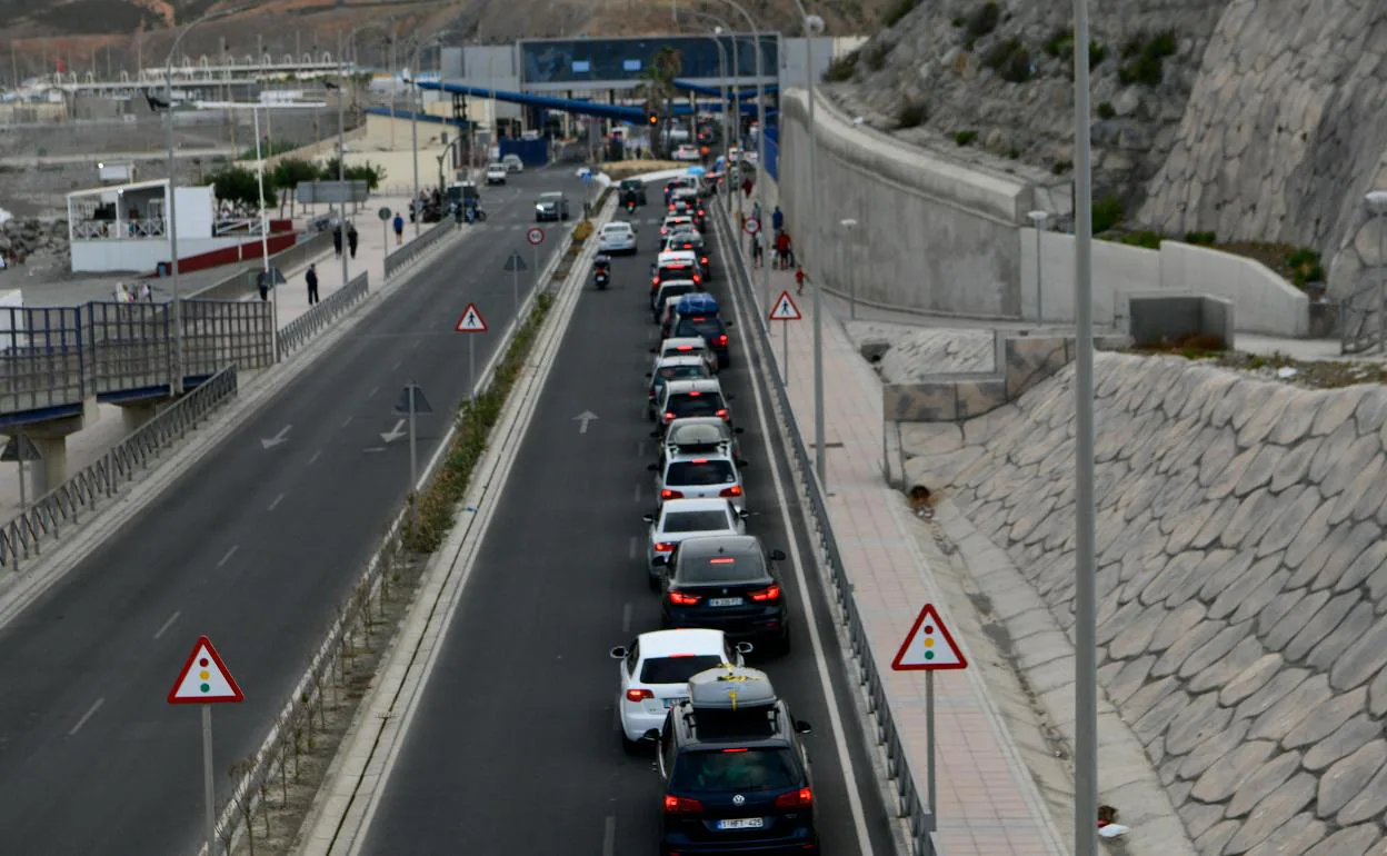 A queue at one of the border crossings between Morocco and Ceuta. 