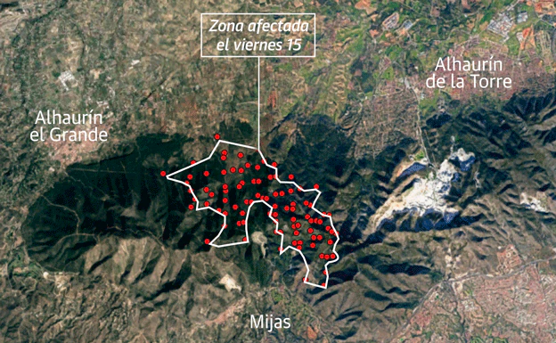 Map: This is the area affected by the Alhaurín el Grande fire
