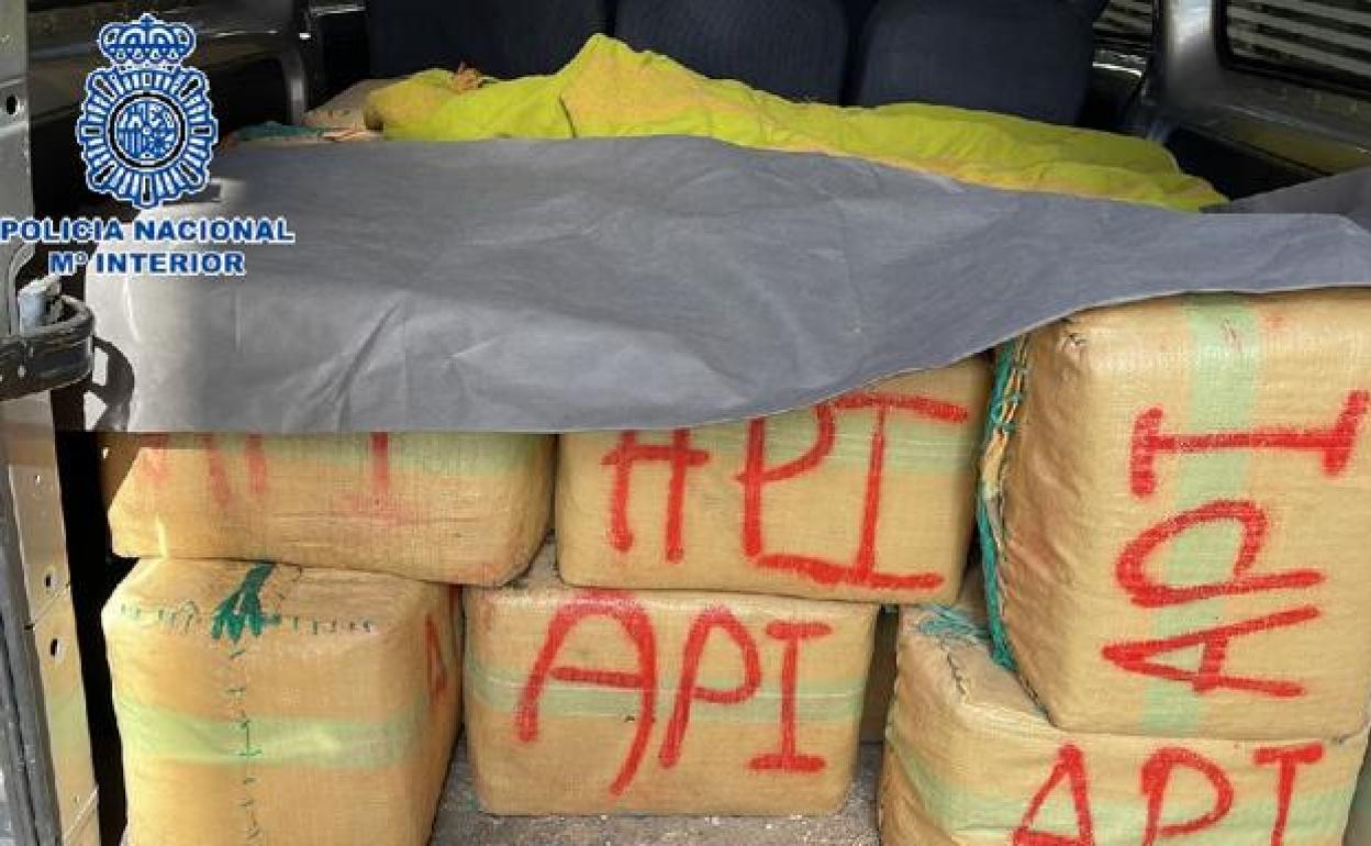 Bales of the seized drug. 
