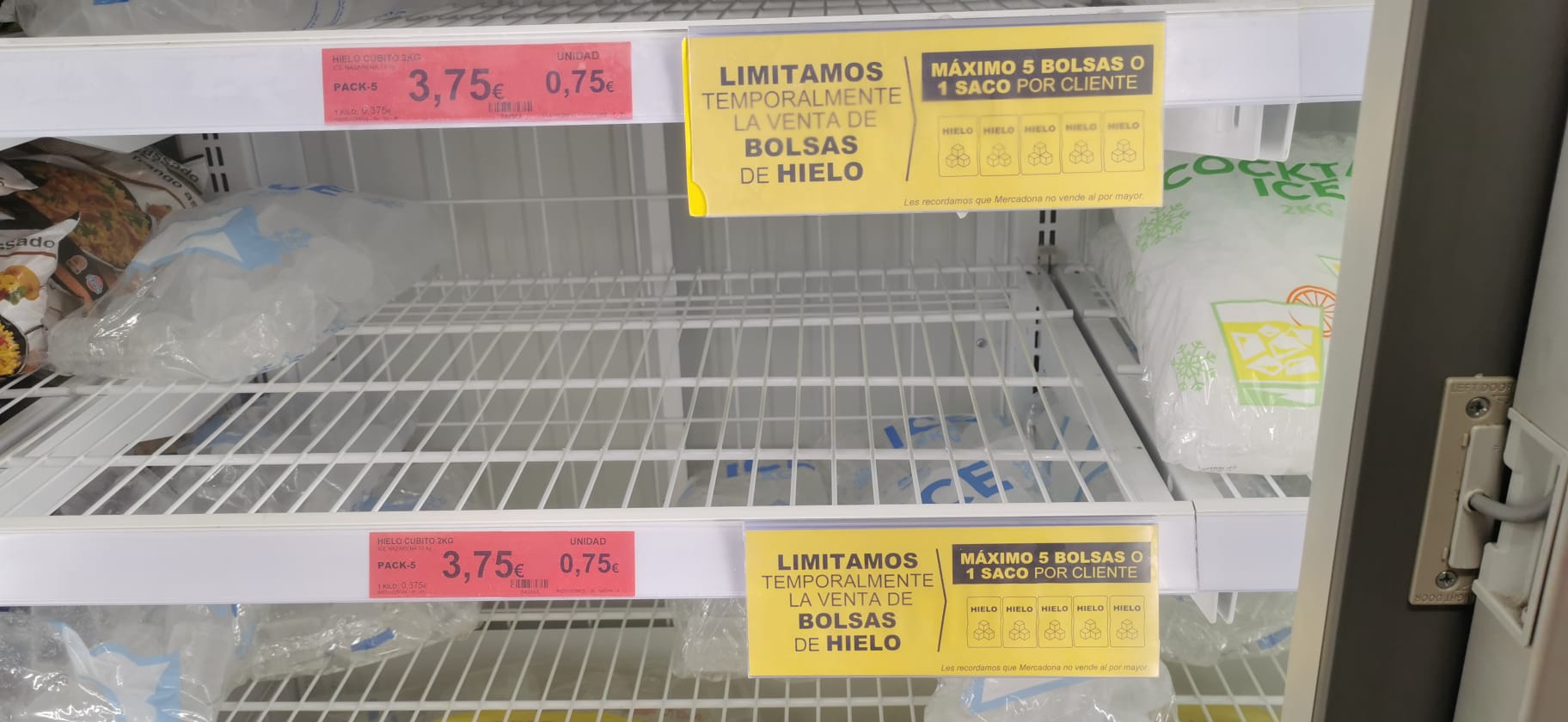 Some supermarkets are limiting sales of ice.