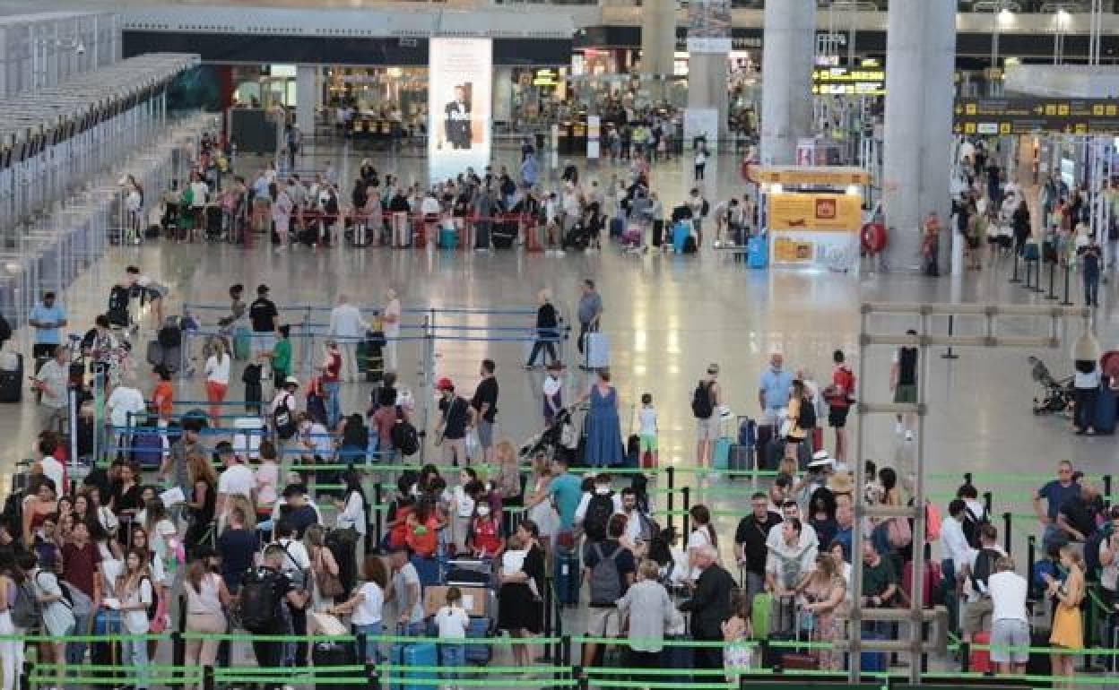 Malaga Airport in the first week in July. 