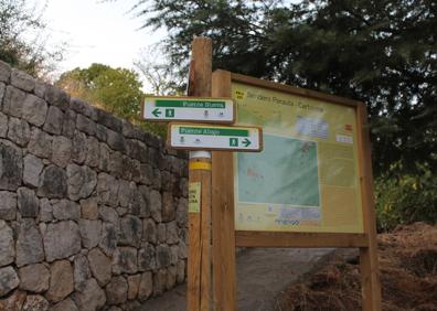 Imagen secundaria 1 - The tale of the route's origins. The walk coincides with part of the PR-A 222 route. Some of the chestnut trees are decorated with doors and windows along the route.