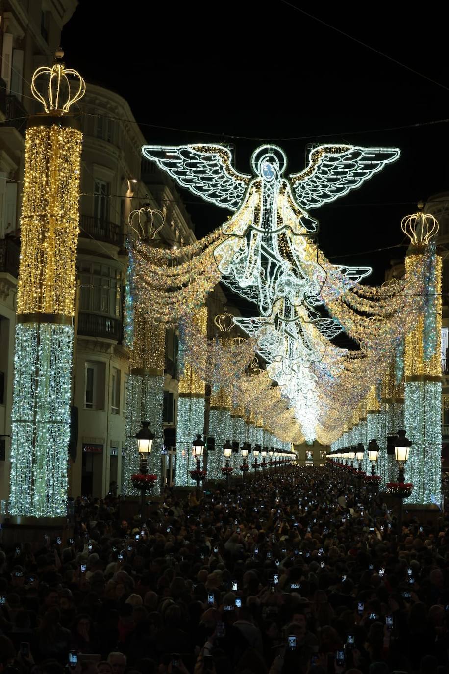 Christmas lights in Malaga city centre.