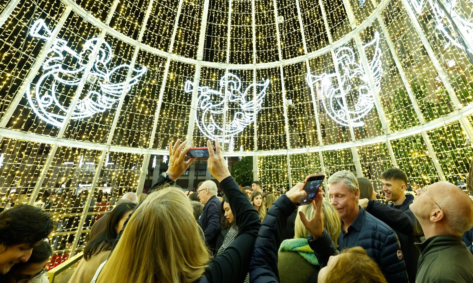 Christmas lights in Malaga city centre.