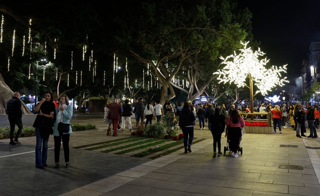 Christmas lights in Malaga city centre.