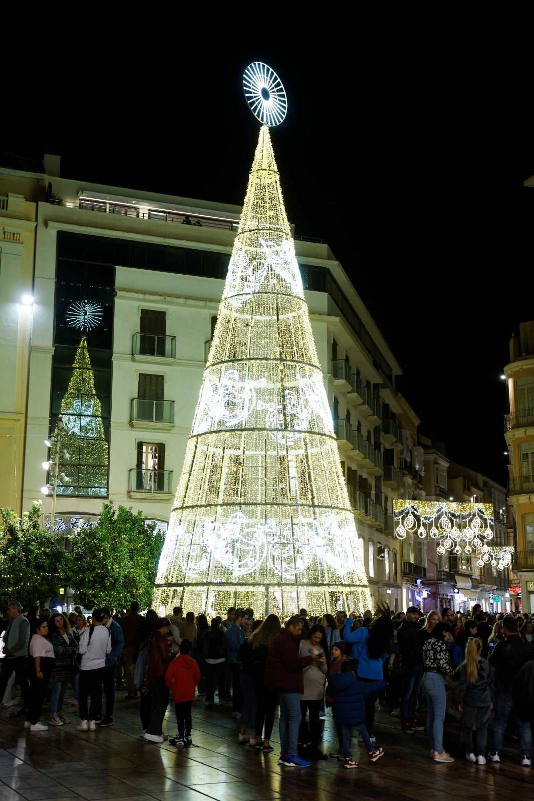 Christmas lights in Malaga city centre.