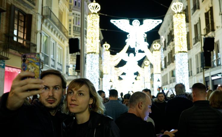 Christmas lights in Malaga city centre.