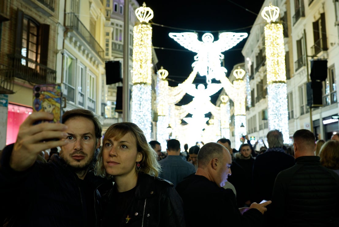 Christmas lights in Malaga city centre.