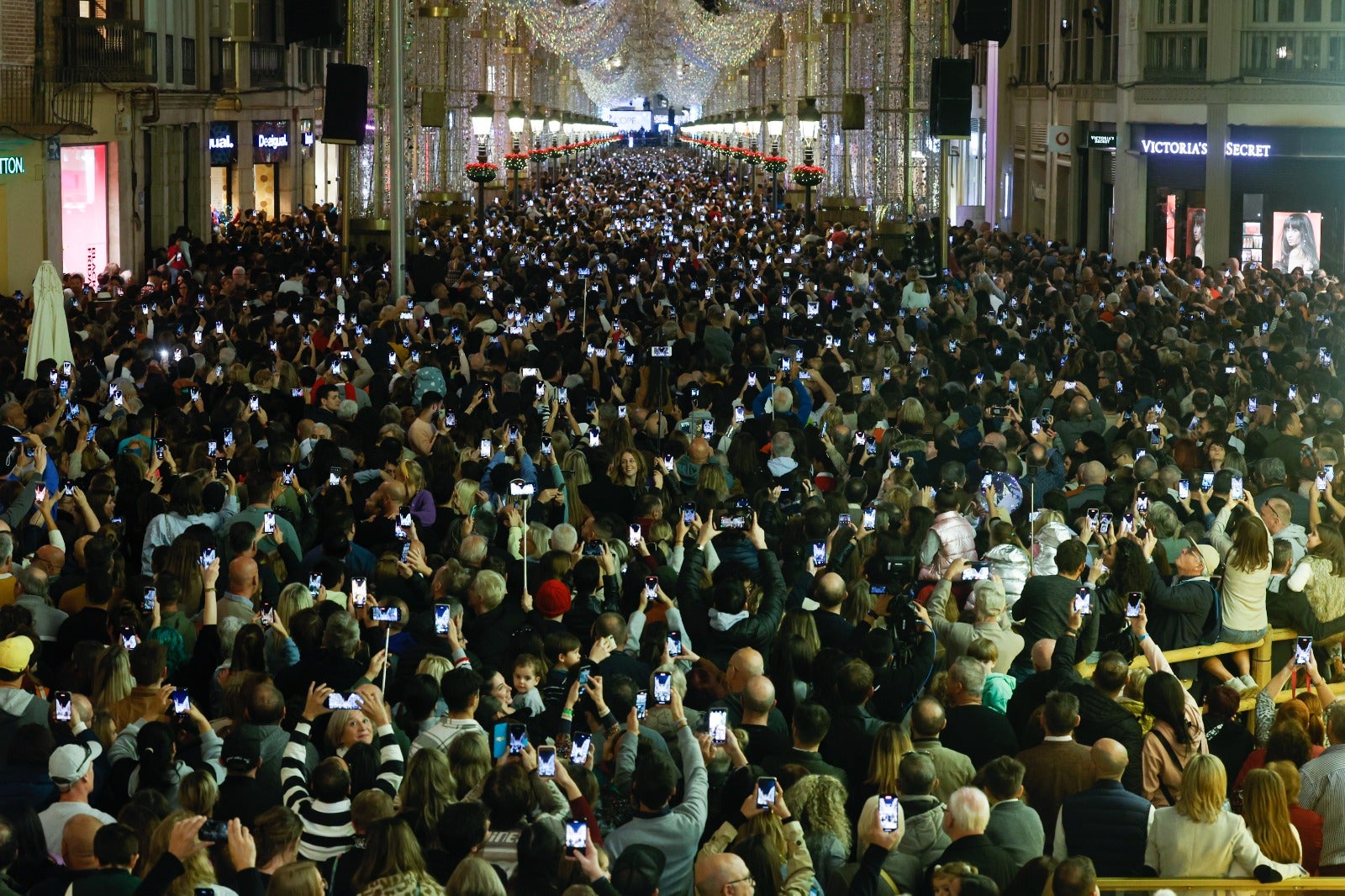 Christmas lights in Malaga city centre.