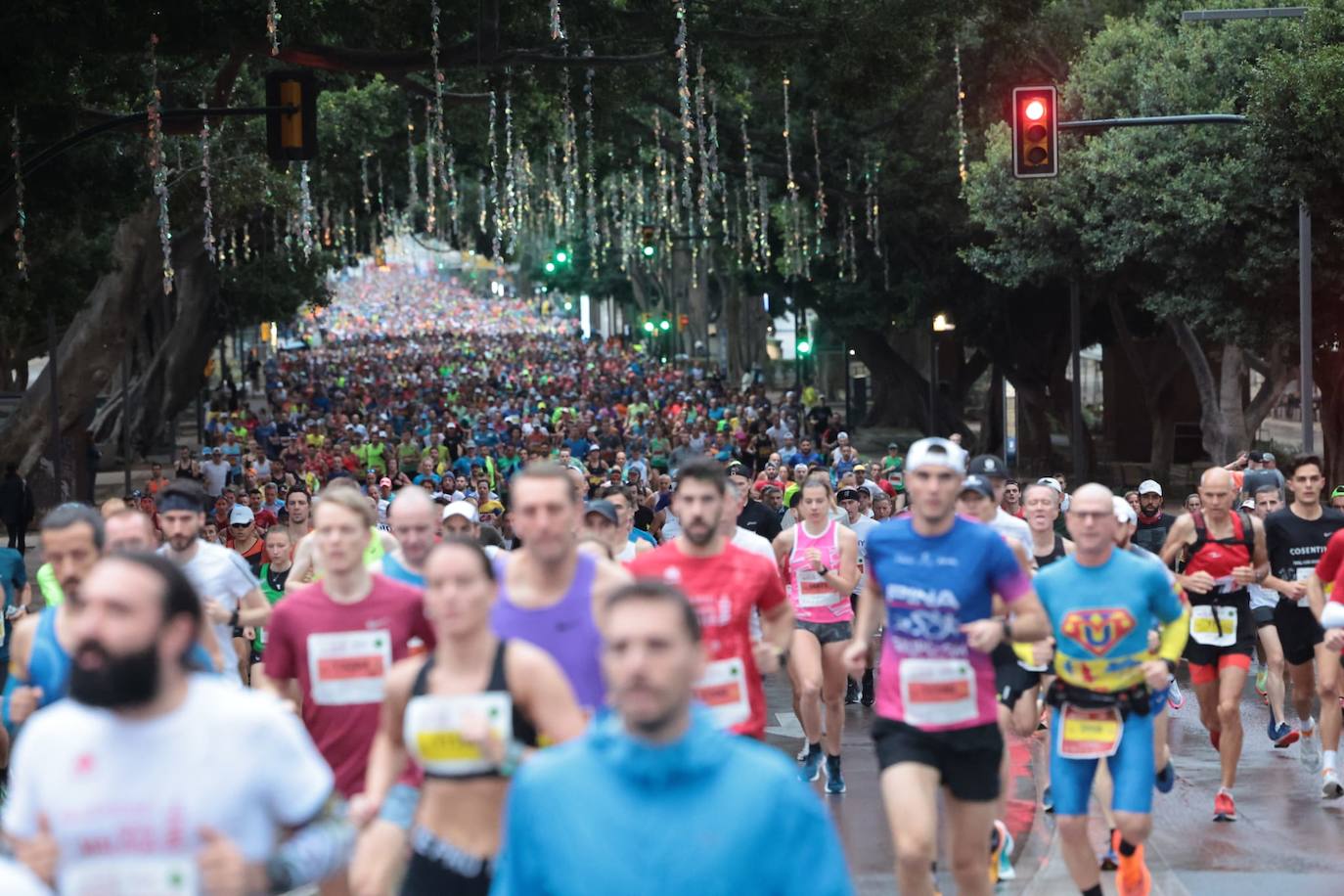 Runners in the Generali Malaga Marathon race on Sunday, 11 December 2022