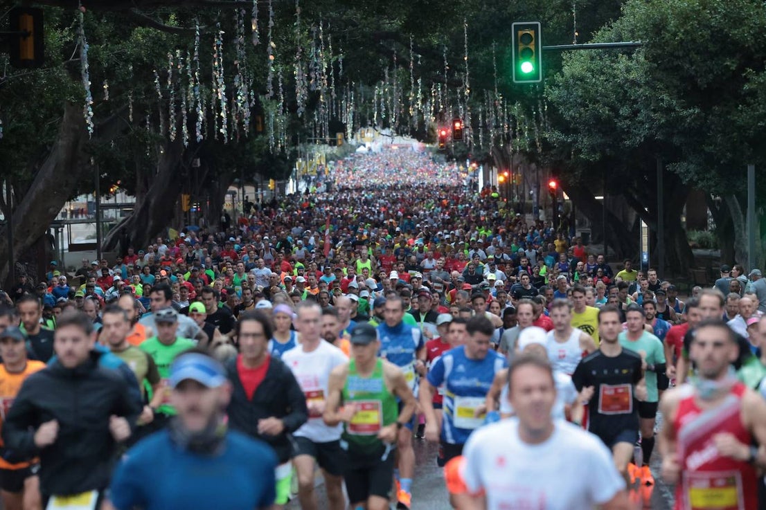 Runners in the Generali Malaga Marathon race on Sunday, 11 December 2022