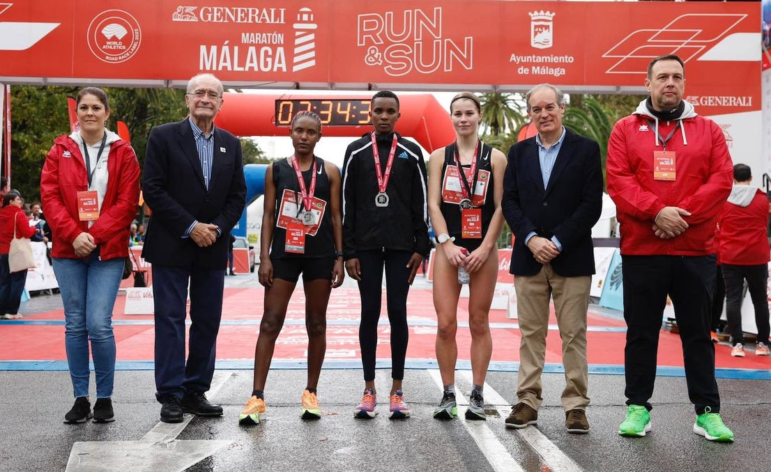 Runners in the Generali Malaga Marathon race on Sunday, 11 December 2022