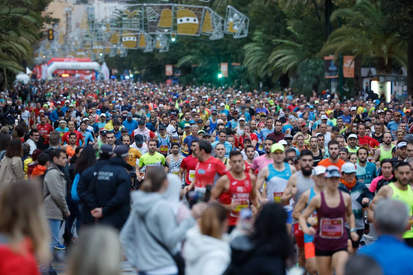Runners in the Generali Malaga Marathon race on Sunday, 11 December 2022