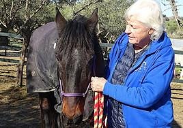 ARCH president and founder Jill Newman-Rogers with one of the horses at the equine centre.