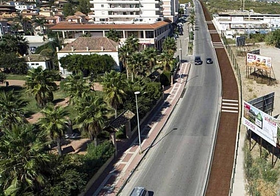 A digital image of what the footpath will look like when compete