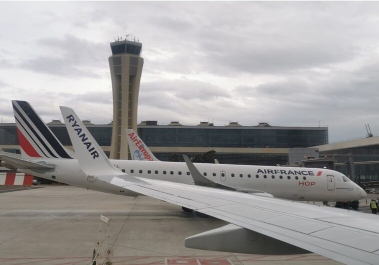 The control tower at Malaga Airport.