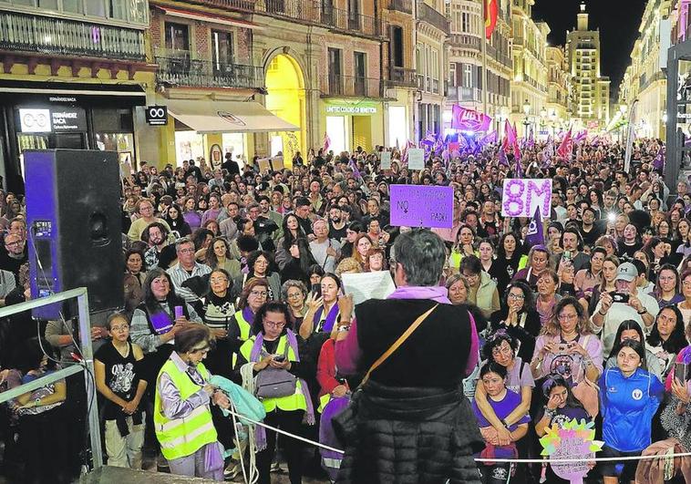 Malaga’s International Women’s Day rally finished at the end of Calle Larios with the reading of a declaration.