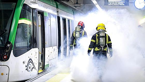 Fire drill at Malaga's new city centre Metro station involves 150