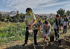 Children planted new trees and shrubs.