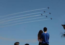 The Patrulla Águila display team pilots in action.