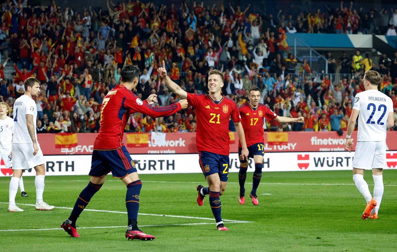Electric atmosphere in Malaga as Spain's national football team take on Norway, in pictures