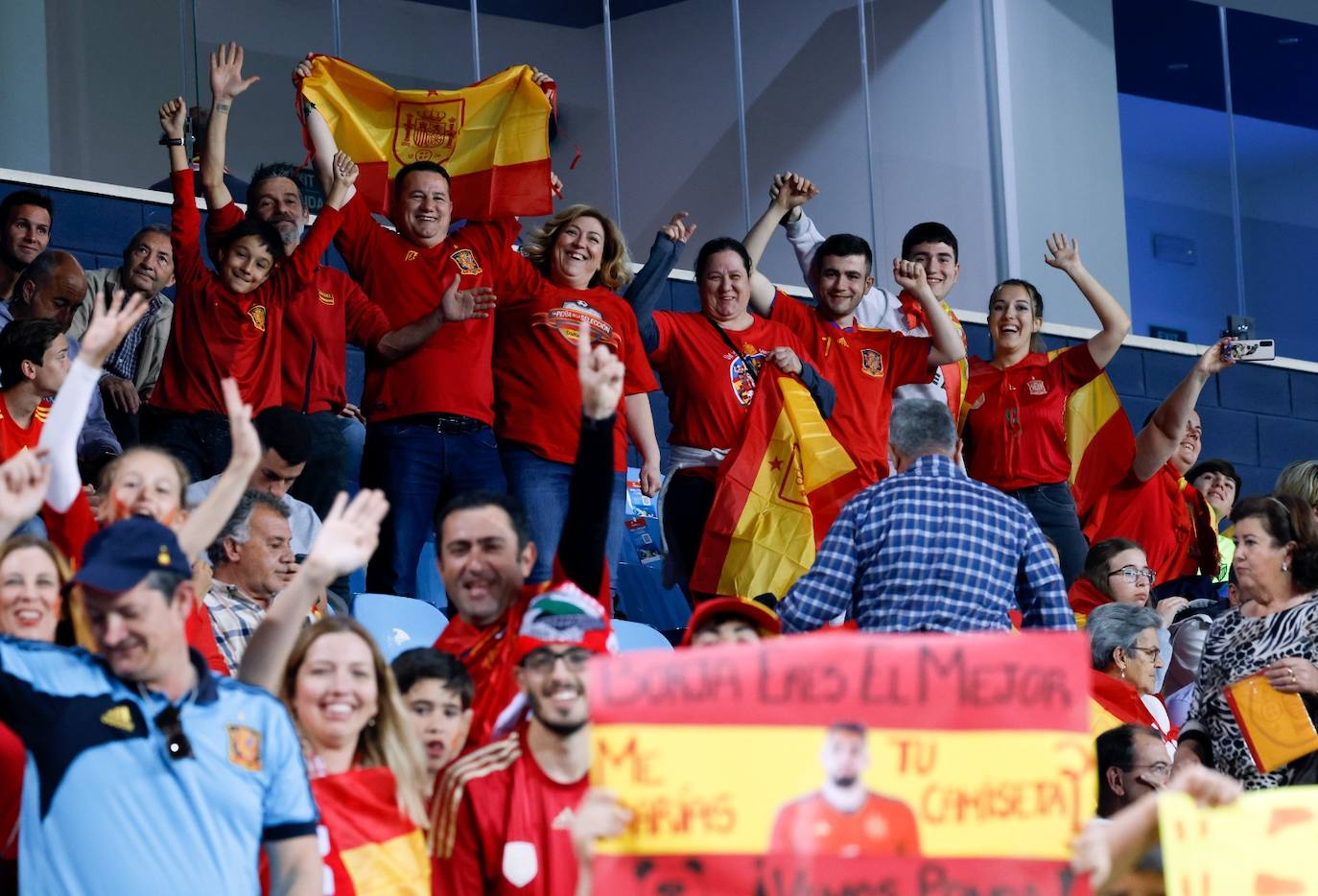 Electric atmosphere in Malaga as Spain's national football team take on Norway, in pictures
