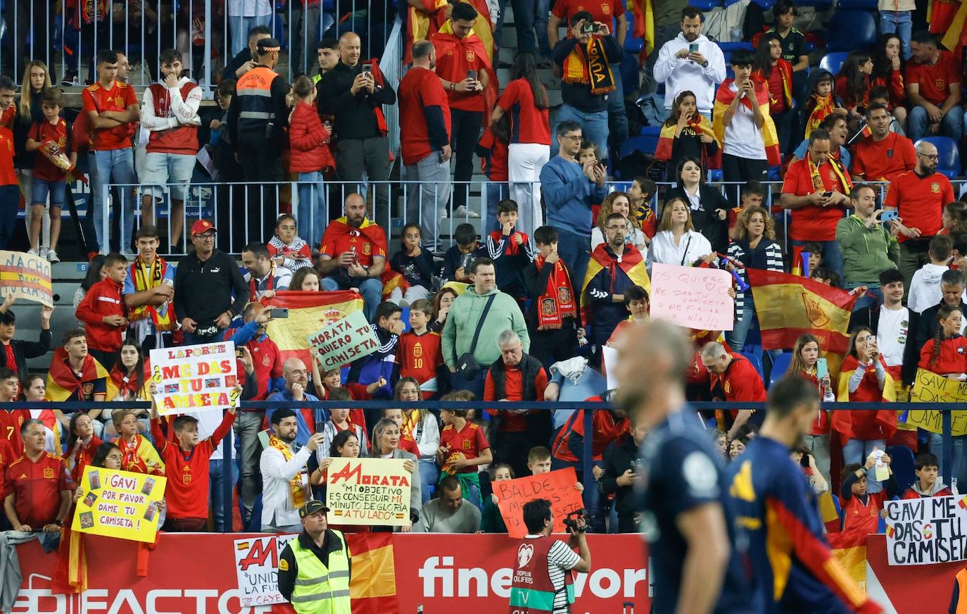 Electric atmosphere in Malaga as Spain's national football team take on Norway, in pictures