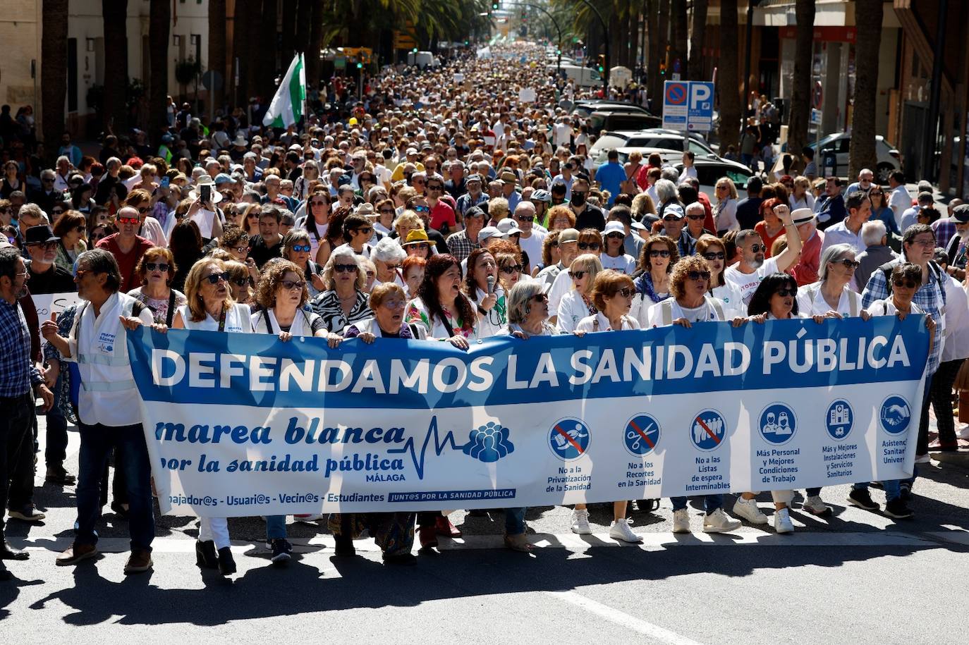 Public health protest rally in Malaga, in pictures
