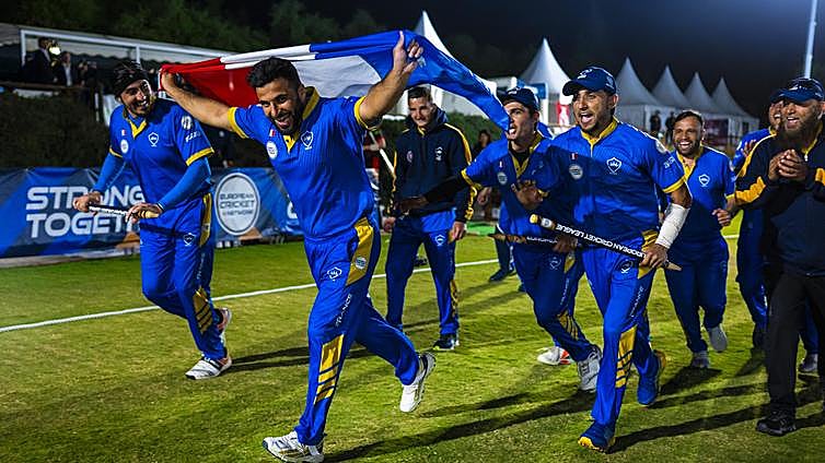 Dreux lift European Cricket League champions trophy, in pictures