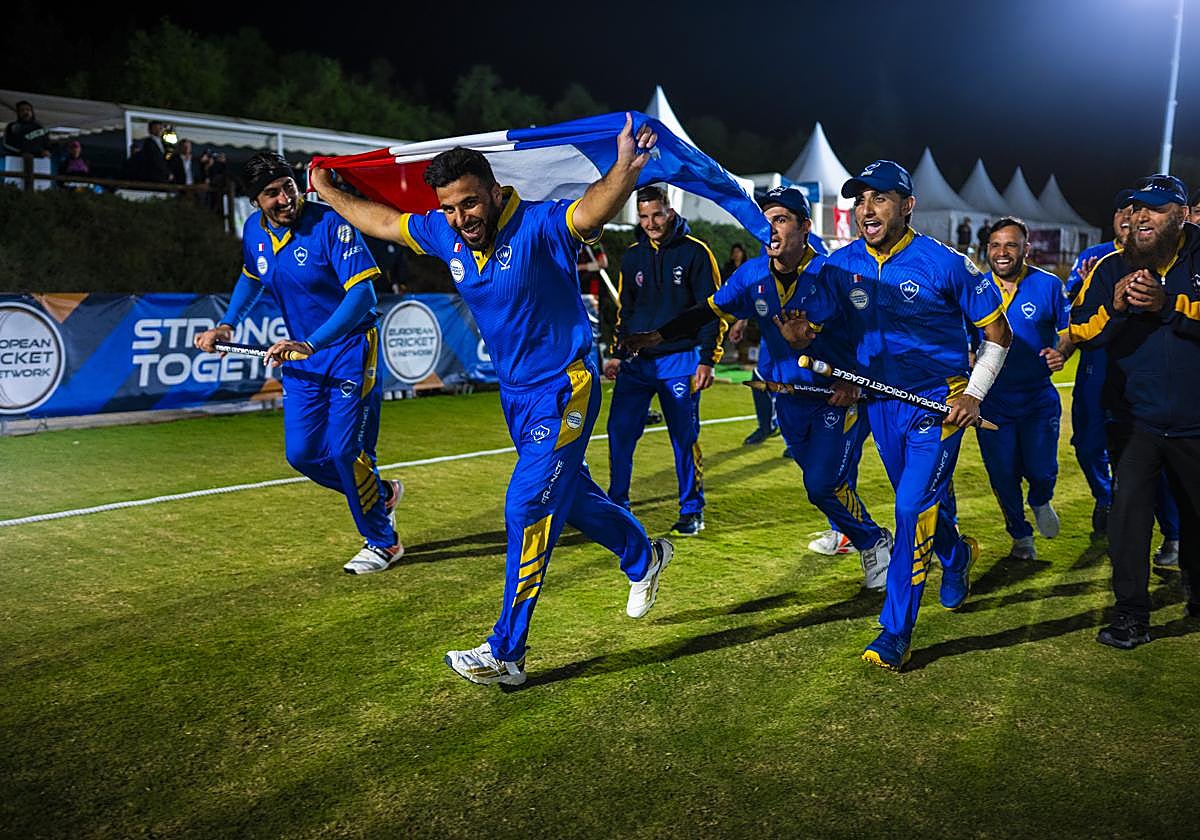 Dreux lift European Cricket League champions trophy, in pictures