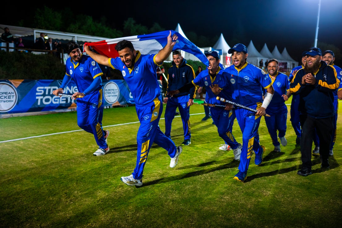 Dreux lift European Cricket League champions trophy, in pictures