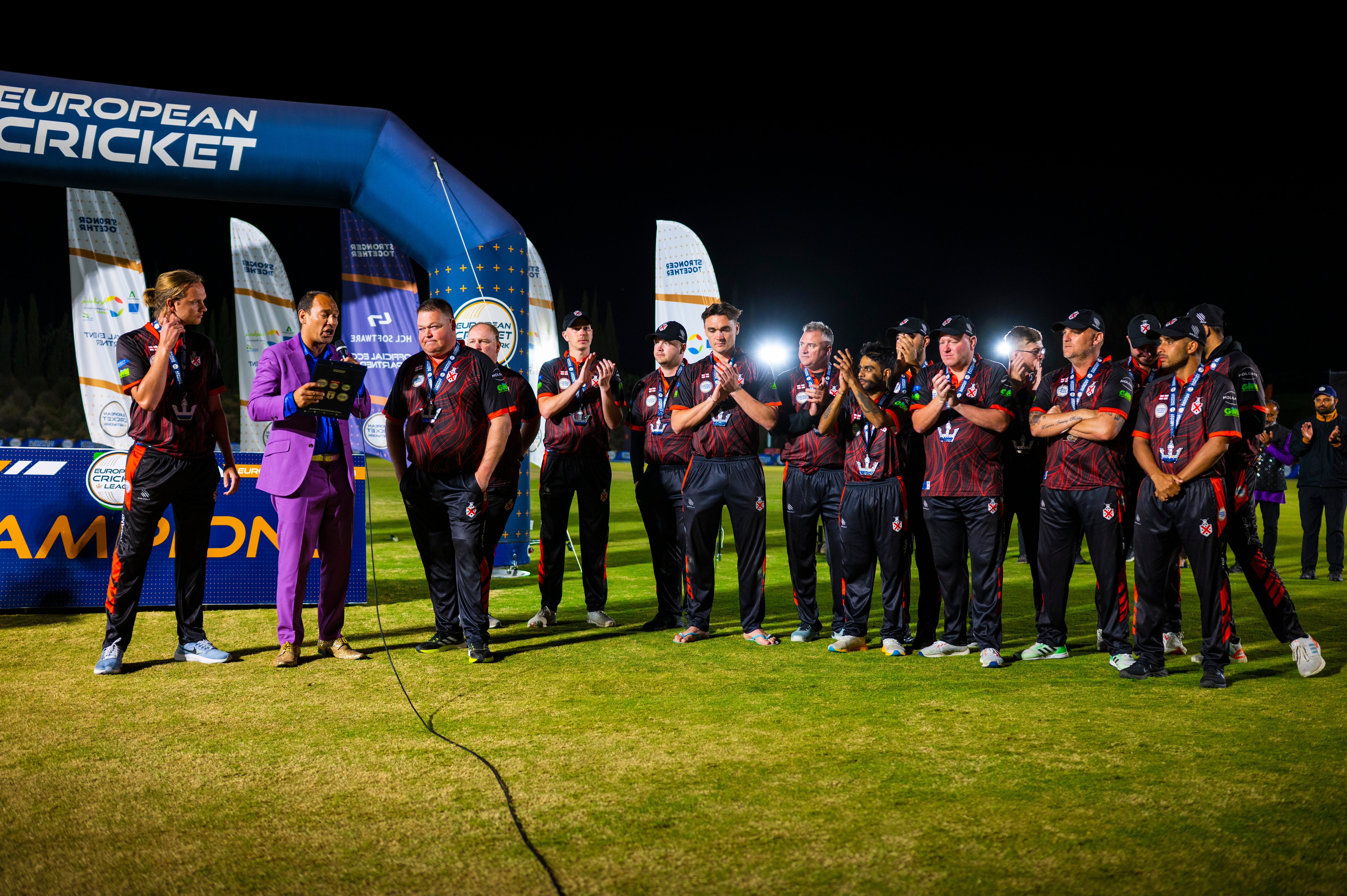 Dreux lift European Cricket League champions trophy, in pictures