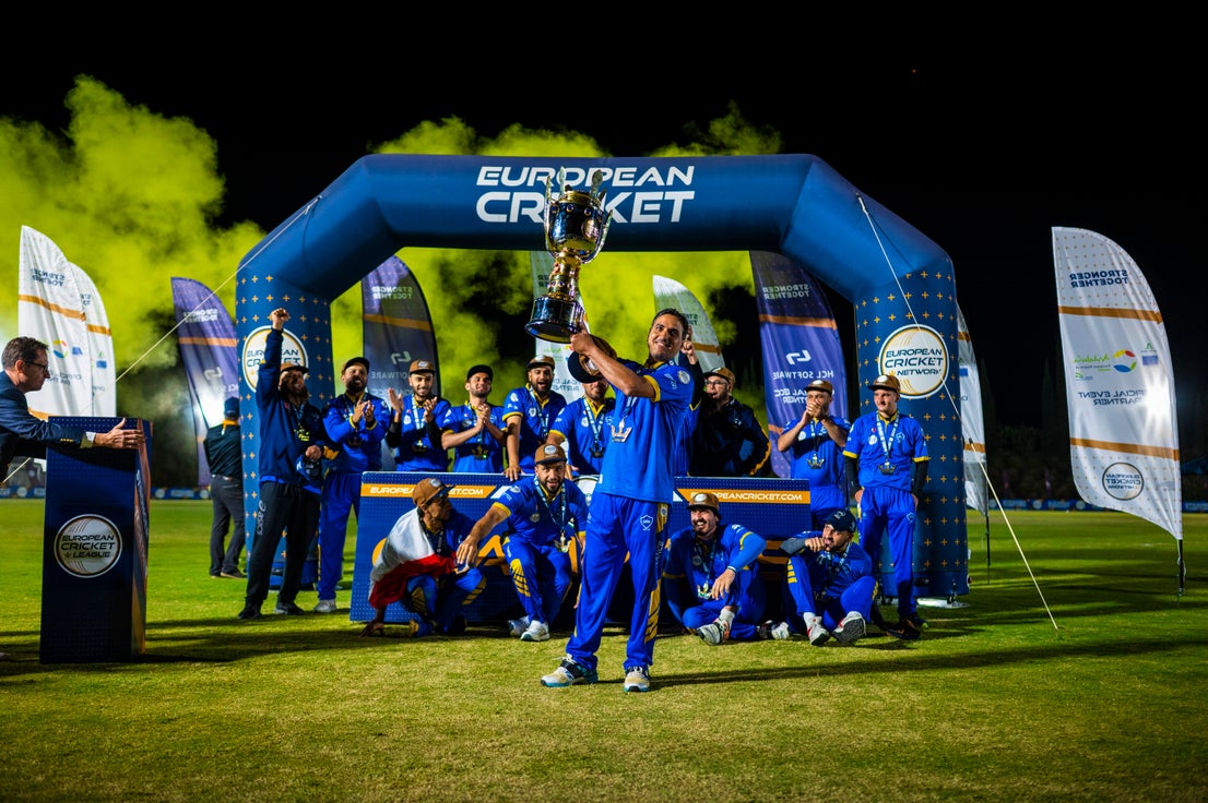 Dreux lift European Cricket League champions trophy, in pictures