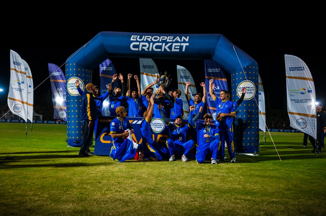 Dreux lift European Cricket League champions trophy, in pictures