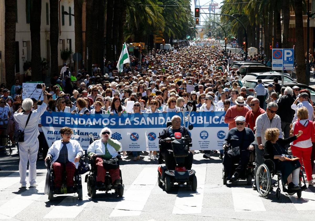 Public health protest rally in Malaga, in pictures