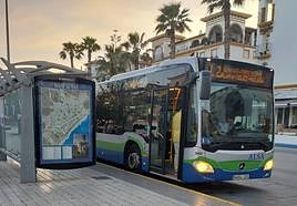 A local bus at Torre del Mar bus station.
