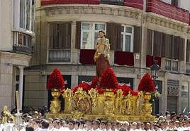 File photo of the image of Christ Resurrected carried in Malaga on Easter Sunday.