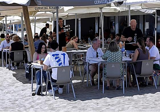 Many bars were full across Malaga during the Easter holiday.